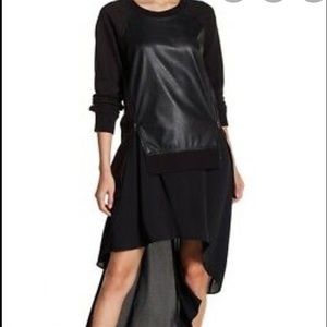 BCBG Caroline leather sweatshirt 2 pc dress